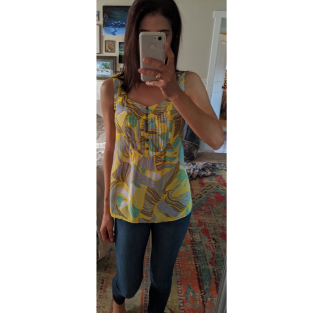 Tropical print Banana Republic top
